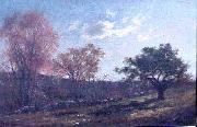 Charles Furneaux Landscape with a Stone Wall, oil painting of Melrose, Massachusetts by Charles Furneaux oil on canvas
